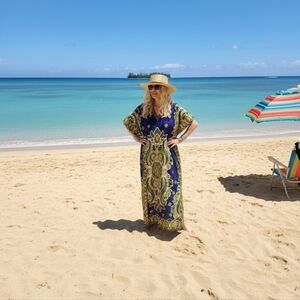 Vintage Bella Moda Elegant & Pro Cleaned Paisley Beach Kaftan/Dress, OS, $35